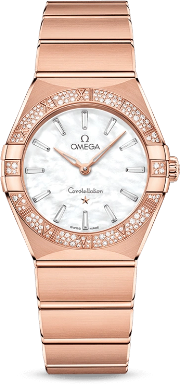 Omega,Constellation 28mm,28mm,Sedna Gold,White,Quartz,In-house Caliber,Sapphire,131,131.55.28.60.55.003
