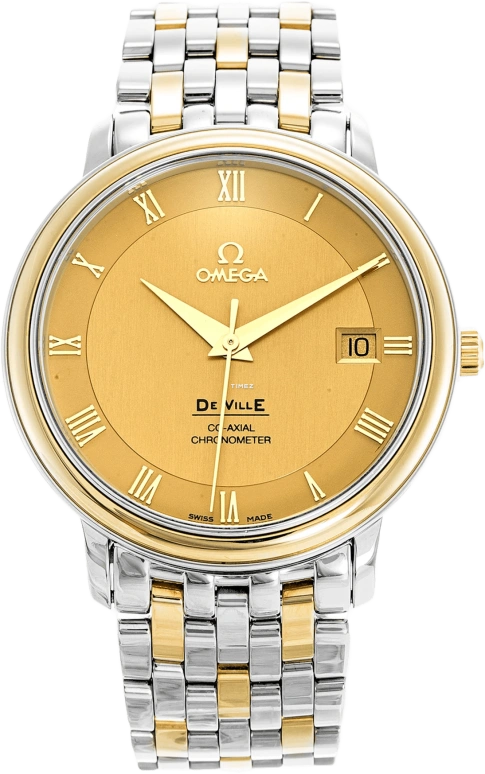 Omega,De Ville 36.50mm,36.50mm,Yellow Gold,Stainless Steel,Champagne,Automatic,Day,48hours,4374,4374.11.00