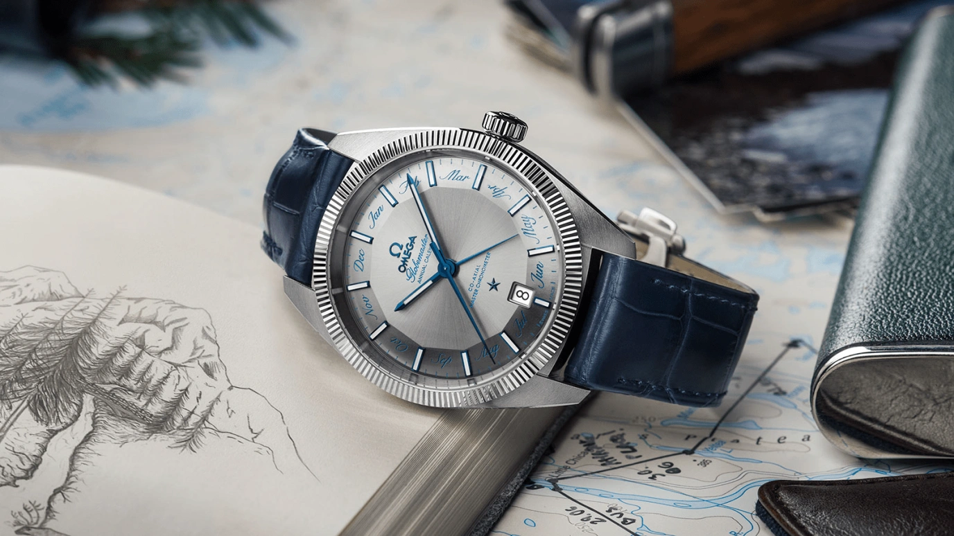 Omega,Globemaster 41mm,41mm,Tungsten,Stainless Steel,Grey,Automatic,Annual Calendar,Month,Date,Zodiac Indications,55hours,In-house Caliber,130,130.33.41.22.06.001