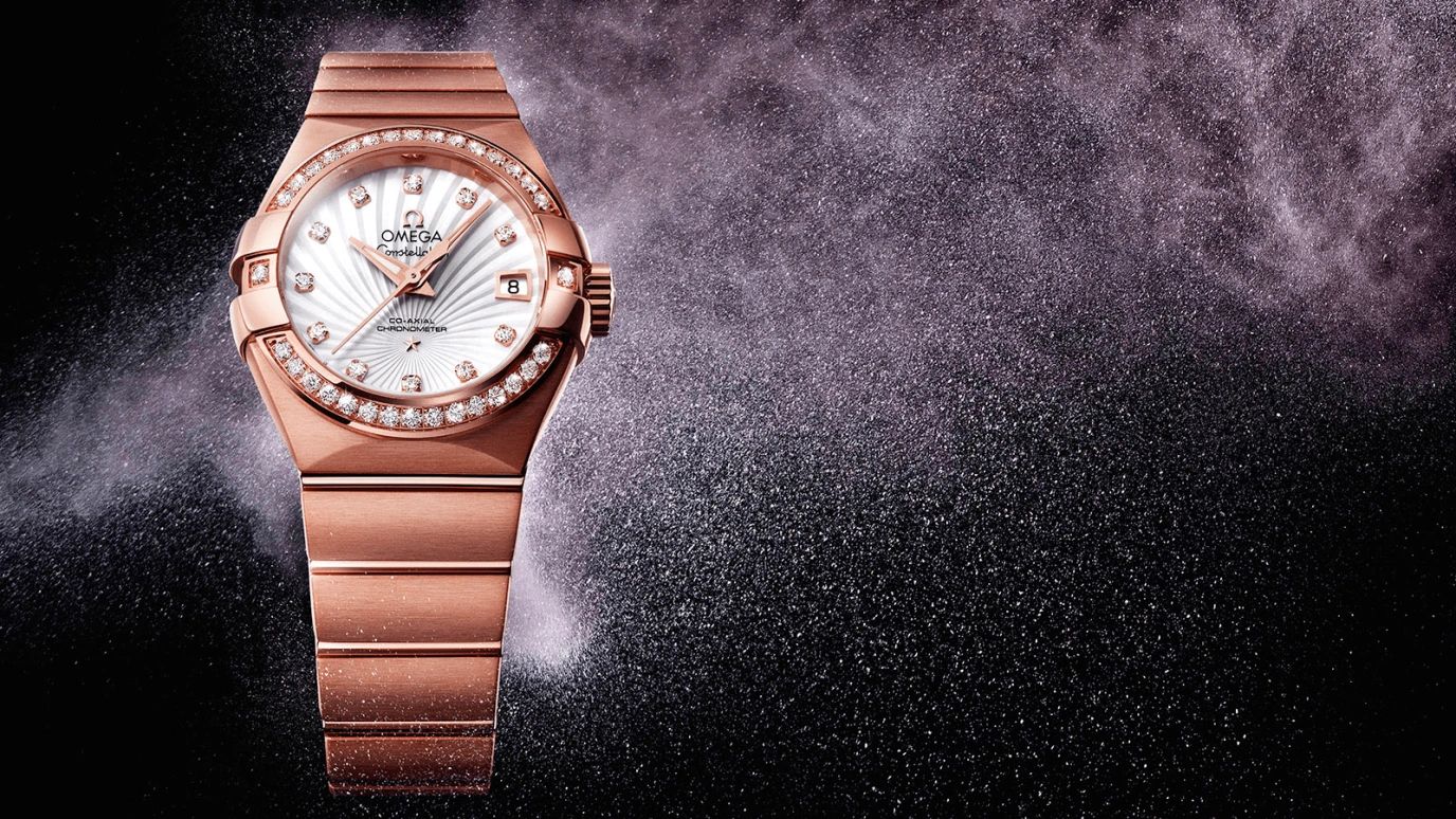 Omega,Constellation 27mm,27mm,Red Gold,White,Automatic,Date,Co-Axial Escapement,123,123.55.27.20.55.001