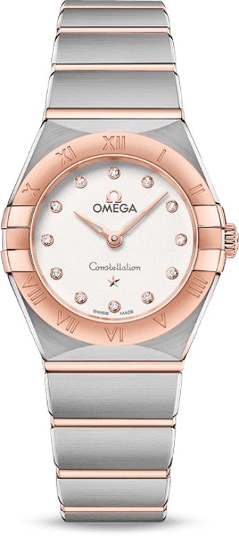 Omega,Constellation 25mm,25mm,Sedna Gold,Stainless Steel,Silver,Quartz,In-house Caliber,Sapphire,131,131.20.25.60.52.001