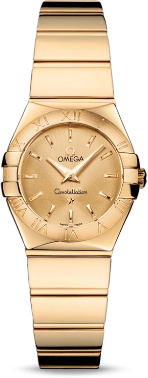 Omega,Constellation 24mm,24mm,Yellow Gold,Champagne,Quartz,30000hours,In-house Caliber,123,123.50.24.60.08.002
