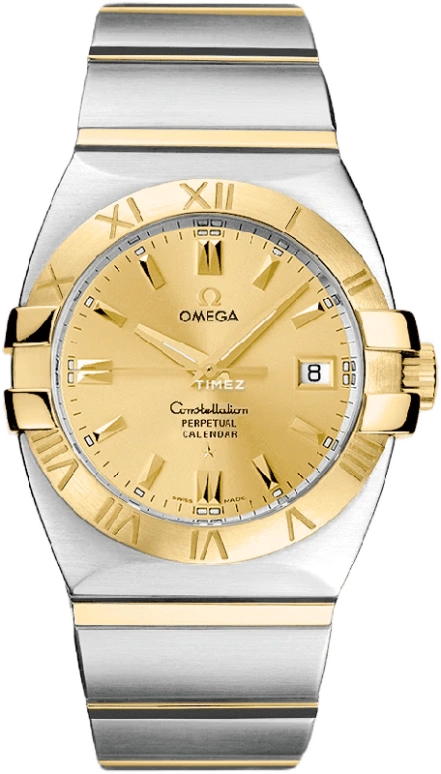 Omega,Constellation 35mm,35mm,Stainless Steel,Gold,Quartz,Perpetual Calendar,Day,1211,1211.10.00