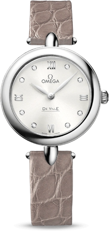 Omega,De Ville 27.40mm,27.40mm,Stainless Steel,Silver,Quartz,Day,Zodiac Indications,424,424.13.27.60.52.001