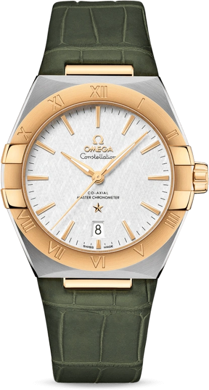 Omega,Constellation 39mm,39mm,Yellow Gold,Stainless Steel,Silver,Automatic,Date,Co-Axial Escapement,131,131.23.39.20.02.002