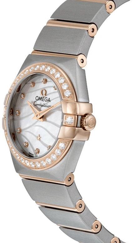 Omega,Constellation 24mm,24mm,Red Gold,Stainless Steel,White,Quartz,30000hours,In-house Caliber,123,123.25.24.60.55.012
