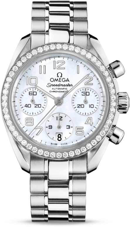 Omega,Speedmaster (Non-Moonwatch) 38mm,38mm,Stainless Steel,White,Automatic,Chronograph,Date,324,324.15.38.40.05.001