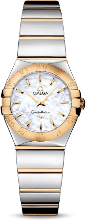 Omega,Constellation 24mm,24mm,Yellow Gold,Stainless Steel,White,Quartz,30000hours,In-house Caliber,123,123.20.24.60.05.004