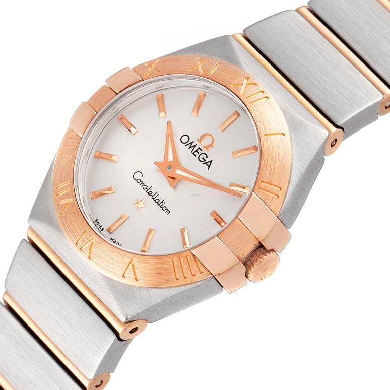 Omega,Constellation 24mm,24mm,Red Gold,Stainless Steel,Silver,Quartz,30000hours,In-house Caliber,123,123.20.24.60.02.001