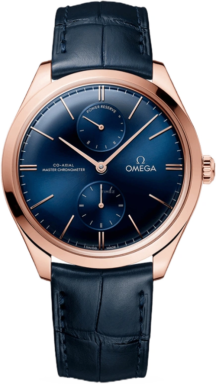 Omega,Trésor 40mm,40mm,Sedna Gold,Blue,Handwound,Power Reserve Indicator,Co-Axial Escapement,435,435.53.40.22.03.001