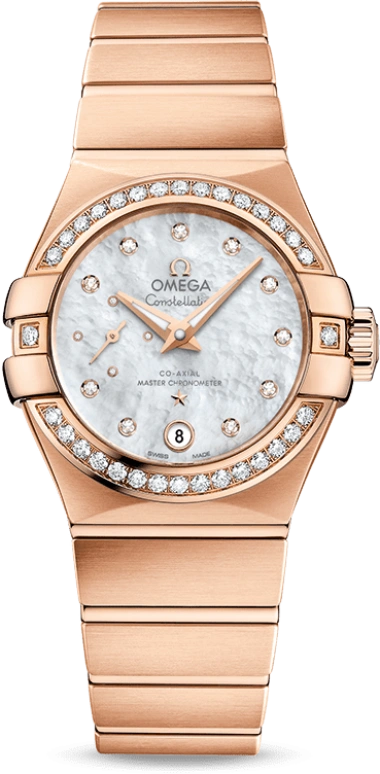Omega,Constellation 27mm,27mm,Red Gold,White,Automatic,Date,Co-Axial Escapement,127,127.55.27.20.55.001