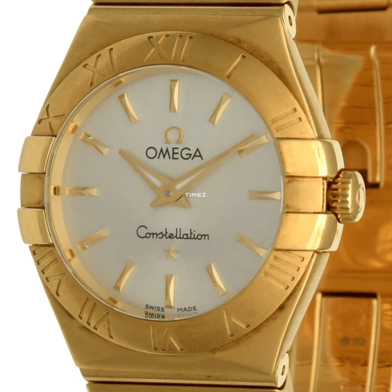 Omega,Constellation 27mm,27mm,Yellow Gold,Silver,Quartz,30000hours,In-house Caliber,123,123.50.27.60.02.002