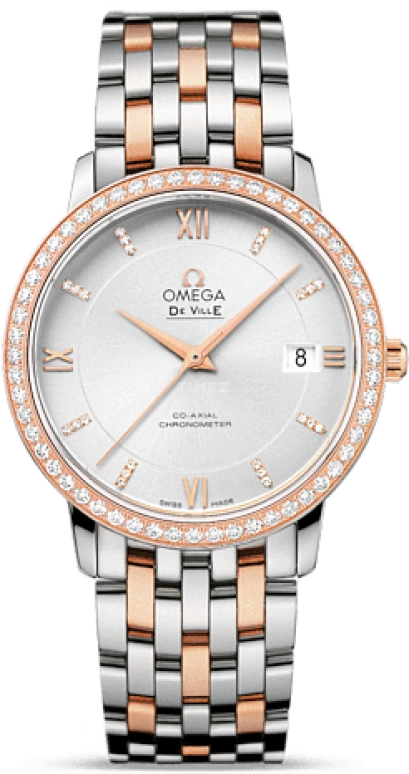 Omega,De Ville 36.80mm,36.80mm,Red Gold,Stainless Steel,Silver,Automatic,Date,Co-Axial Escapement,424,424.25.37.20.52.001