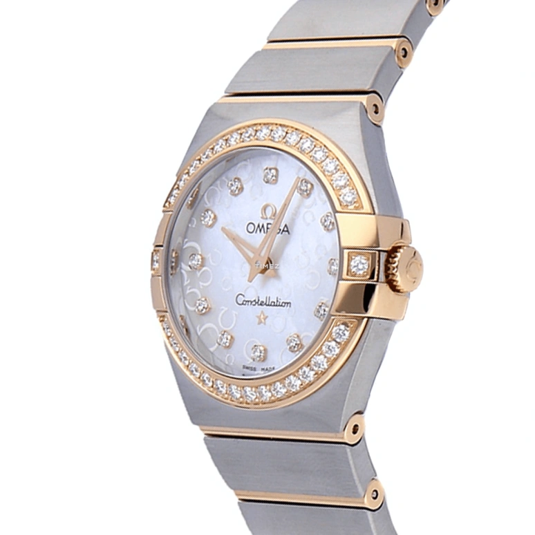 Omega,Constellation 27mm,27mm,Red Gold,Stainless Steel,White,Quartz,30000hours,In-house Caliber,123,123.25.27.60.55.009