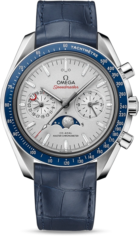 Omega,Speedmaster (Non-Moonwatch) 44.25mm,44.25mm,Ceramic,Platinum,Silver,Automatic,Chronograph,Moonphase,Date,Co-Axial Escapement,60hours,In-house Caliber,304,304.93.44.52.99.004