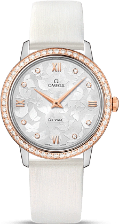 Omega,De Ville 32.70mm,32.70mm,Red Gold,Stainless Steel,Silver,Quartz,Day,Zodiac Indications,424,424.27.33.60.52.001