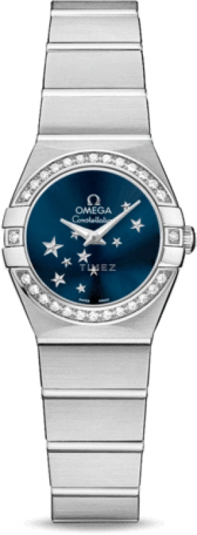 Omega,Constellation 24mm,24mm,Stainless Steel,Blue,Quartz,30000hours,In-house Caliber,123,123.15.24.60.03.001