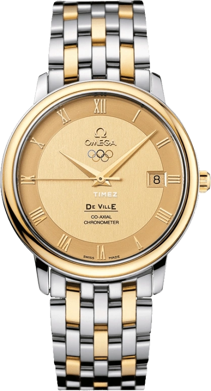 Omega,De Ville 36mm,36mm,Stainless Steel,Champagne,Quartz,Day,30000hours,413,413.20.37.20.08.001