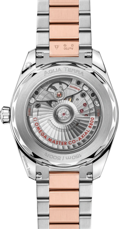 Omega,Aqua Terra 38mm,38mm,Stainless Steel,Sedna Gold,White,Rose Gold,Automatic,Day,Anti-magnetic,220,220.20.38.20.09.001