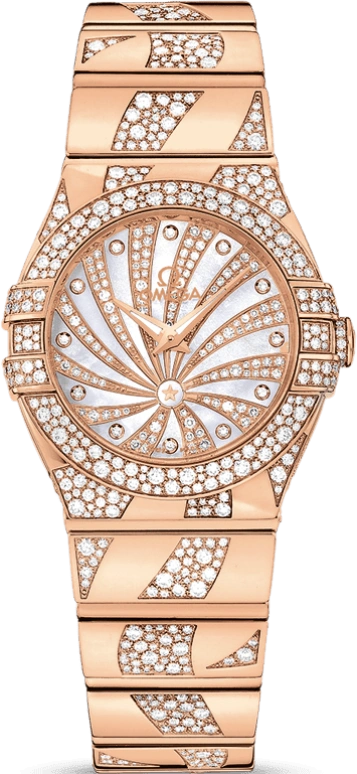 Omega,Constellation 27mm,27mm,Red Gold,White,Quartz,30000hours,In-house Caliber,123,123.55.27.60.55.011