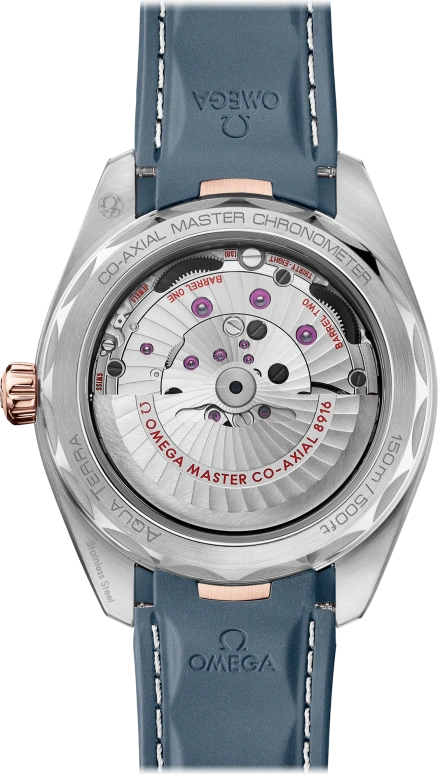 Omega,Aqua Terra 41mm,41mm,Sedna Gold,Stainless Steel,Blue,Automatic,Date,Co-Axial Escapement,220,220.22.41.21.03.001