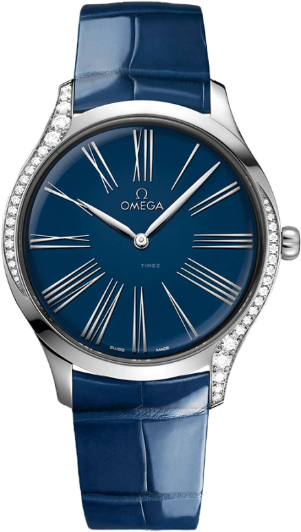 Omega,Trésor 39mm,39mm,Stainless Steel,Blue,Quartz,Day,Zodiac Indications,428,428.18.39.60.03.001