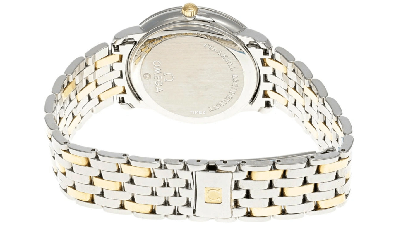 Omega,De Ville 36.50mm,36.50mm,Yellow Gold,Stainless Steel,Champagne,Automatic,Day,48hours,4374,4374.15.00