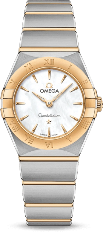 Omega,Constellation 25mm,25mm,Yellow Gold,Stainless Steel,White,Quartz,In-house Caliber,Sapphire,131,131.20.25.60.05.002