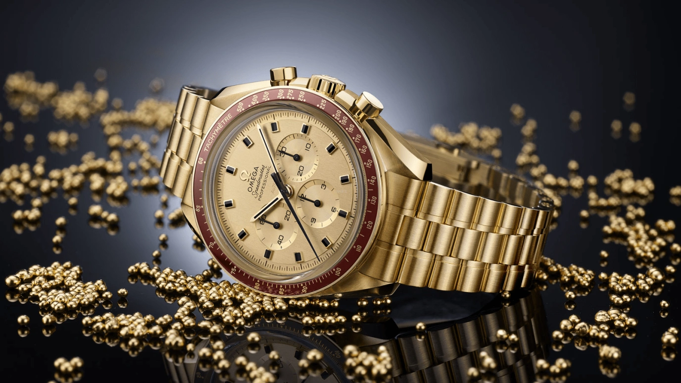 Omega,Speedmaster 42mm,42mm,Moonshine Gold,Gold,Handwound,Chronograph,50hours,310,310.60.42.50.99.001