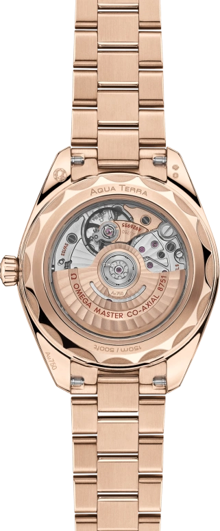 Omega,Aqua Terra 30mm,30mm,Sedna Gold,Burgundy,Automatic,Day,Anti-magnetic,220,220.55.30.20.61.001