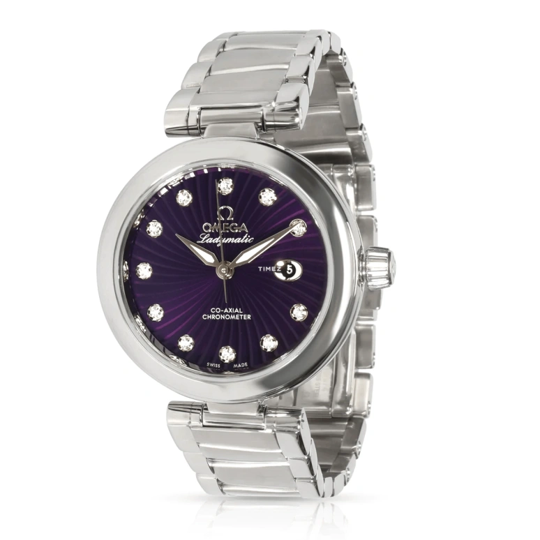 Omega,De Ville 34mm,34mm,Stainless Steel,Purple,Automatic,Day,Co-Axial Escapement,Anti-magnetic,425,425.30.34.20.60.001