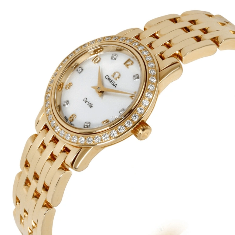 Omega,De Ville 22mm,22mm,Yellow Gold,White,Quartz,30000hours,In-house Caliber,4175,4175.75.00