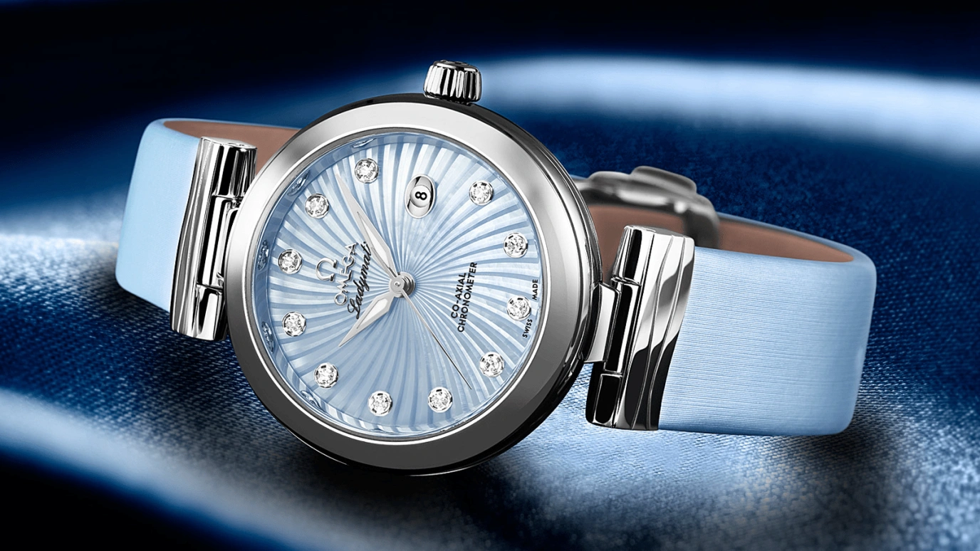 Omega,LadyMatic 34mm,34mm,Stainless Steel,Blue,Automatic,Date,Zodiac Indications,Co-Axial Escapement,425,425.32.34.20.57.002