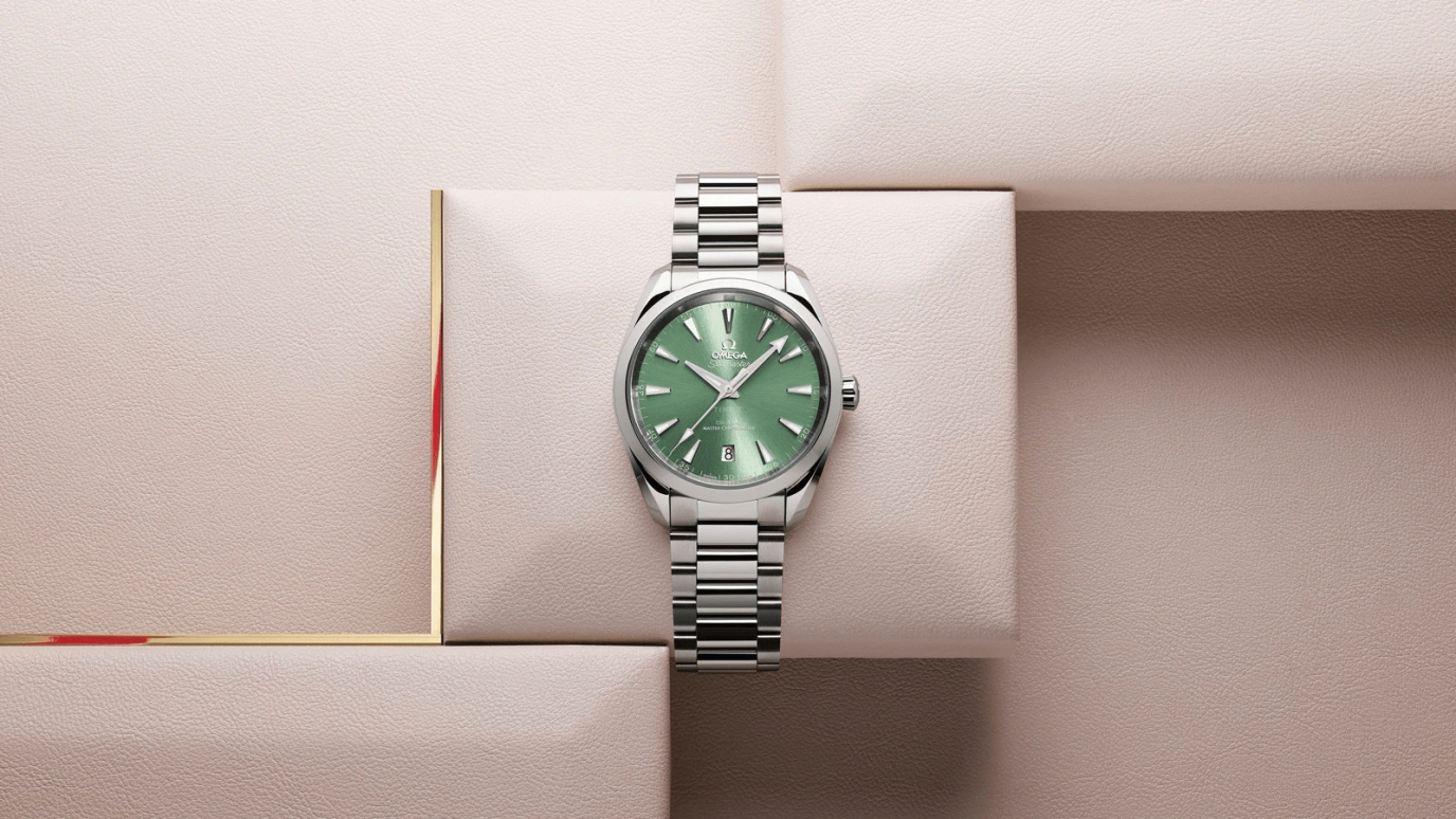 Omega,Aqua Terra 38mm,38mm,Stainless Steel,Green,Automatic,Date,Co-Axial Escapement,220,220.10.38.20.10.002
