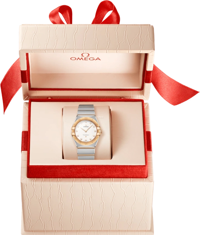 Omega,Constellation 28mm,28mm,Yellow Gold,Stainless Steel,White,Quartz,In-house Caliber,Sapphire,Crystal Glass,131,131.20.28.60.52.002