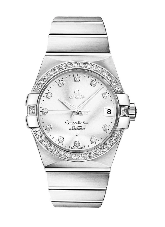 Omega,Constellation 38mm,38mm,White Gold,Silver,Automatic,Day,60hours,123,123.55.38.21.52.003