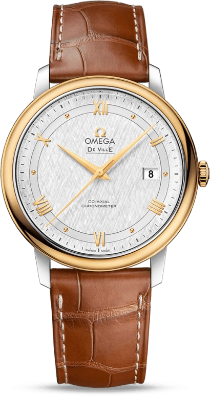 Omega,De Ville 39.50mm,39.50mm,Yellow Gold,Stainless Steel,Silver,Automatic,Date,Co-Axial Escapement,424,424.23.40.20.02.001