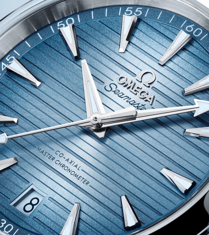 Omega,Aqua Terra 41mm,41mm,Stainless Steel,Blue,Automatic,Day,60hours,220,220.10.41.21.03.005