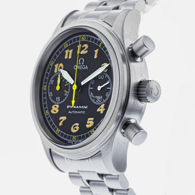 Omega,Dynamic 38mm,38mm,Stainless Steel,Black,Automatic,Chronograph,42hours,5240,5240.50.00