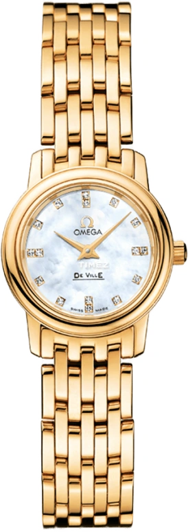 Omega,De Ville 22mm,22mm,Yellow Gold,White,Quartz,30000hours,In-house Caliber,4170,4170.76.00