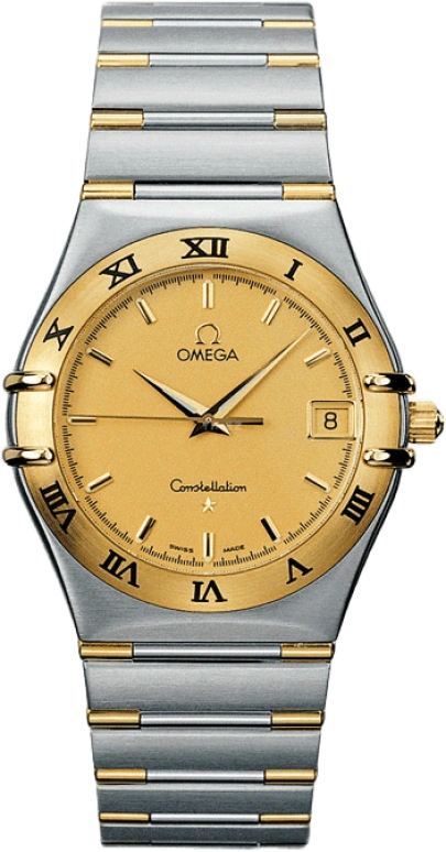 Omega,Constellation 33.50mm,33.50mm,Yellow Gold,Stainless Steel,Champagne,Quartz,Day,30000hours,1312,1312.10.00
