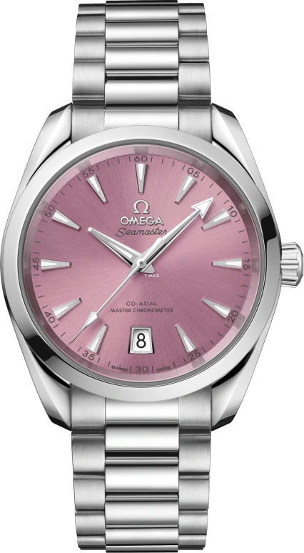 Omega,Seamaster 38mm,38mm,Stainless Steel,Pink,Automatic,Day,Anti-magnetic,220,220.10.38.20.10.005