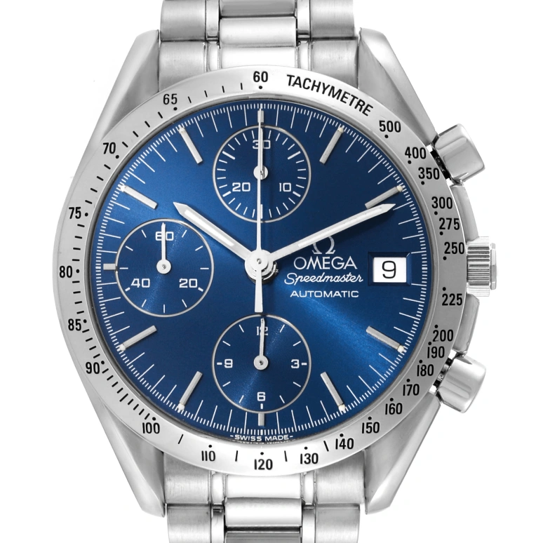 Omega,Speedmaster 39mm,39mm,Stainless Steel,Blue,Automatic,Chronograph,Day,3511,3511.80.00
