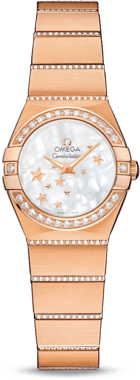 Omega,Constellation 24mm,24mm,Red Gold,White,Quartz,30000hours,In-house Caliber,123,123.55.24.60.05.004