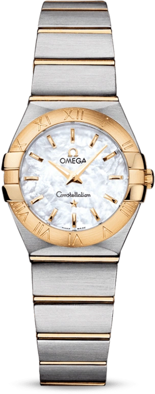 Omega,Constellation 24mm,24mm,Yellow Gold,Stainless Steel,White,Quartz,30000hours,In-house Caliber,123,123.20.24.60.05.002