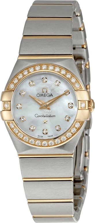 Omega,Constellation 24mm,24mm,Red Gold,Stainless Steel,White,Quartz,30000hours,In-house Caliber,123,123.25.24.60.55.001