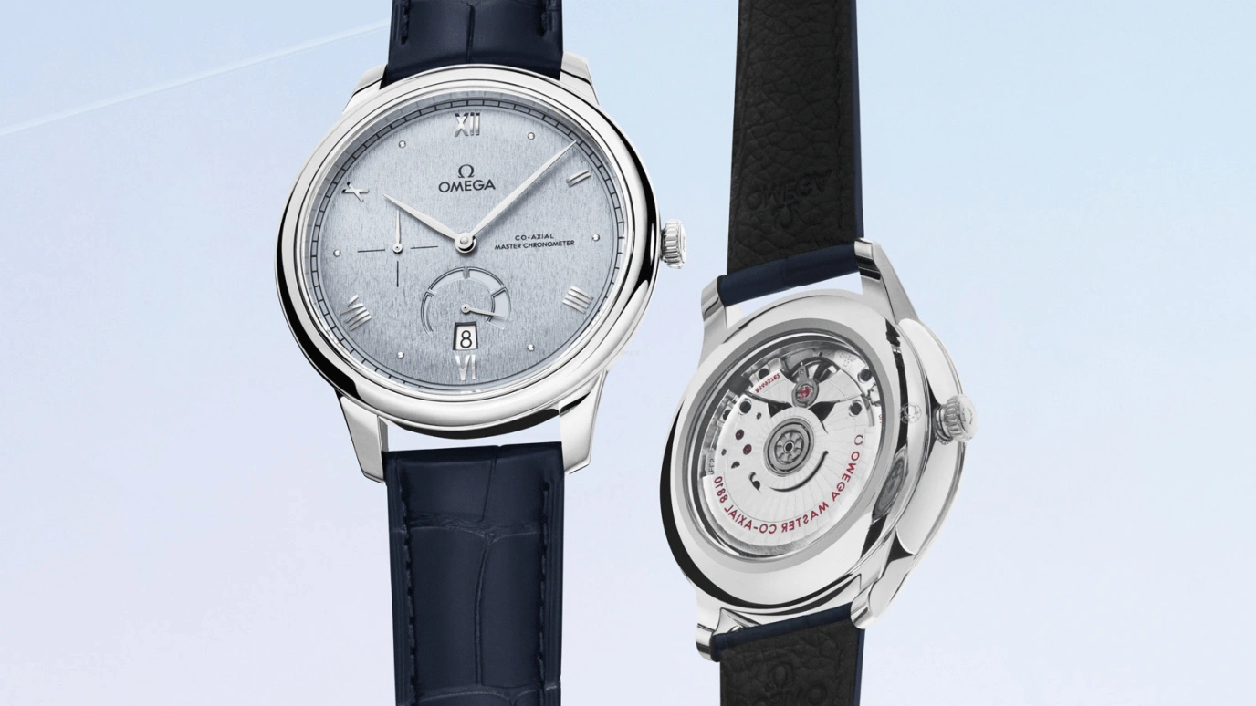 Omega,De Ville 41mm,41mm,Stainless Steel,Sky Blue,Automatic,Day,Power Reserve Indicator,Anti-magnetic,434,434.13.41.21.03.001