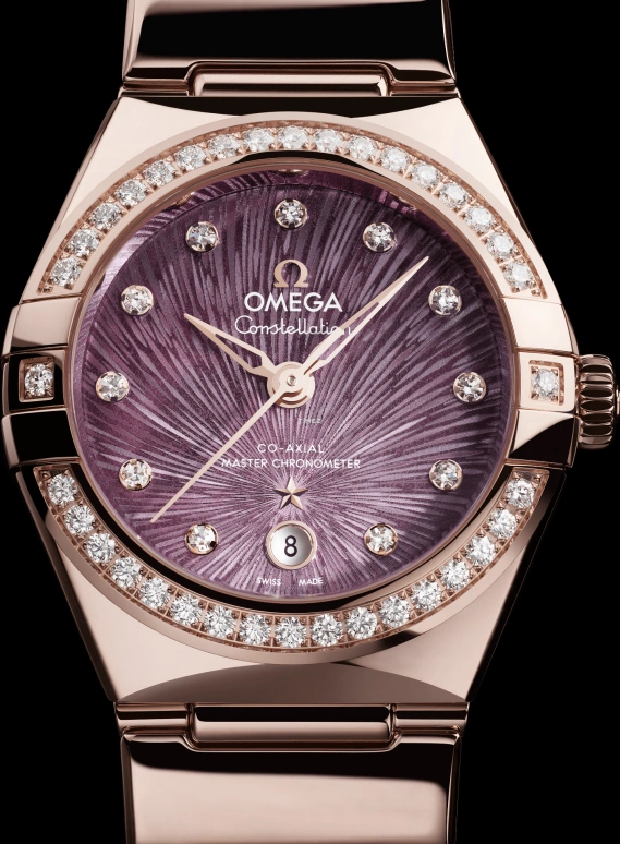 Omega,Constellation 29mm,29mm,Sedna Gold,Purple,Automatic,Day,Anti-magnetic,131,131.55.29.20.60.001