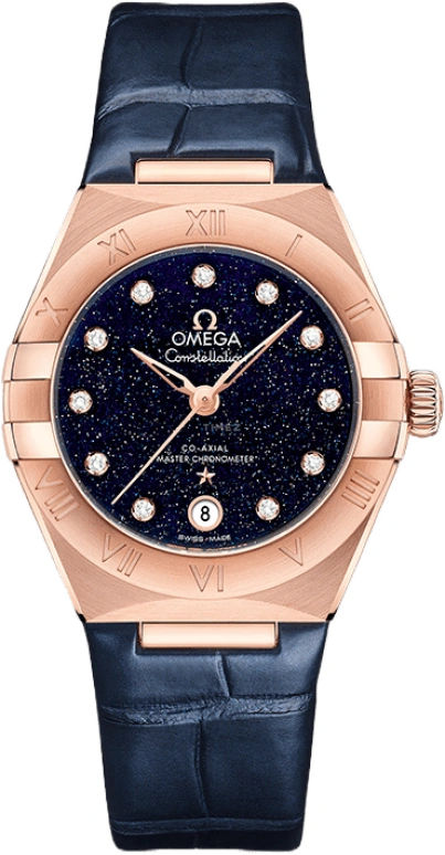 Omega,Constellation 29mm,29mm,Sedna Gold,Blue,Automatic,Date,Co-Axial Escapement,131,131.53.29.20.53.003
