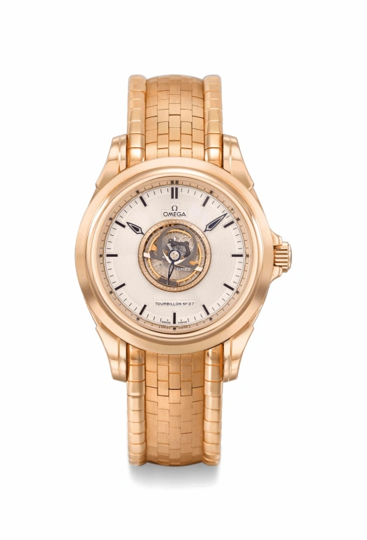 Omega,De Ville 39mm,39mm,Yellow Gold,White,Automatic,Tourbillon,In-house Caliber,Central Tourbillon 2002 18K